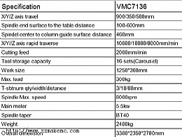 Multipurpose Vertical CNC Millling Machine(VMC7136)